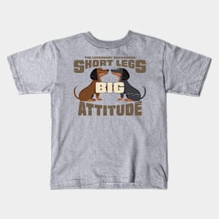 Dachshund Lovers Short Legs Big Attitude Kids T-Shirt